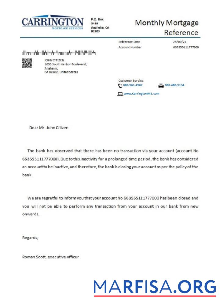 Downloadable USA Carrington closure reference download for verification